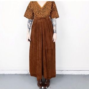 Vintage 70s Suede Maxi Skirt